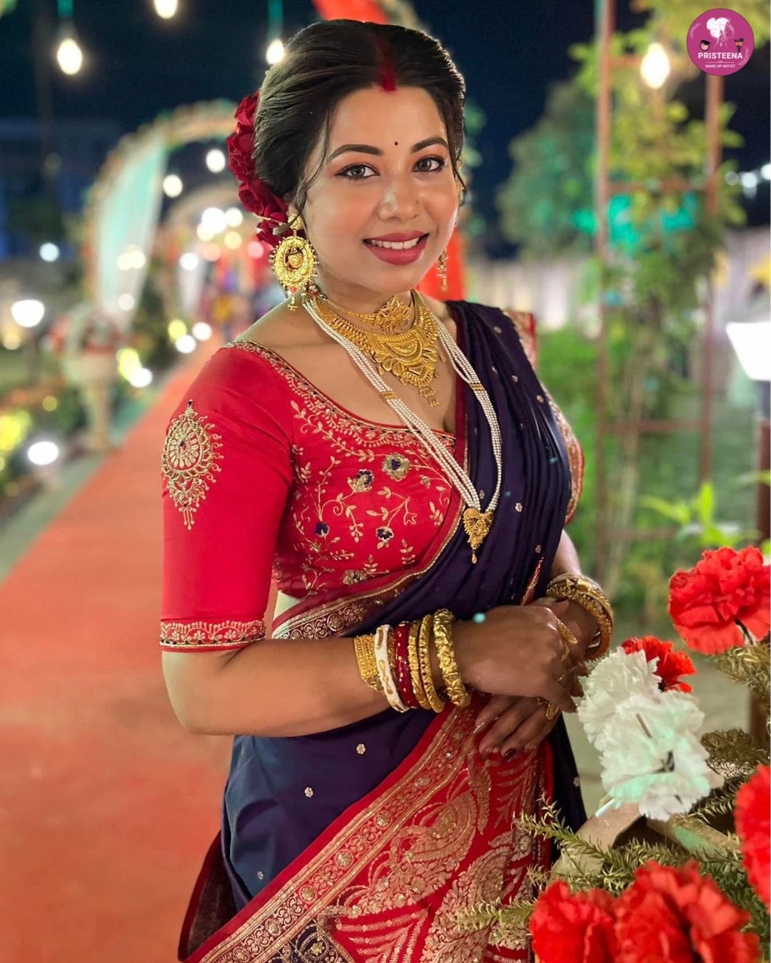 Affordable bridal makeup artist in Dubai applying flawless makeup to a bride on her wedding day.