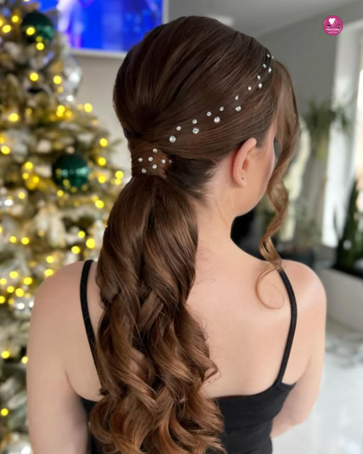 Professional woman with a neat and elegant hairstyle, suitable for office wear.