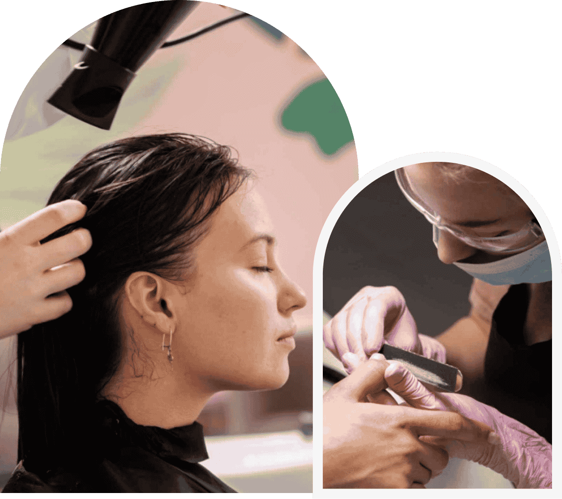 Professional beautician offering skincare treatment at a luxury salon in Dubai.