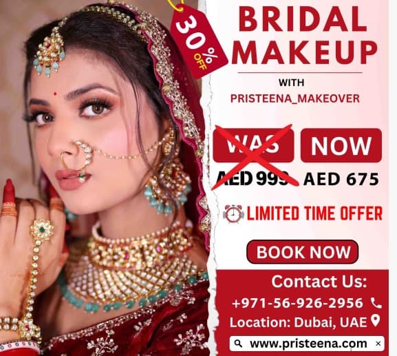 Elegant bridal makeup with flawless foundation, defined eyes, and soft nude lips for a wedding day glow