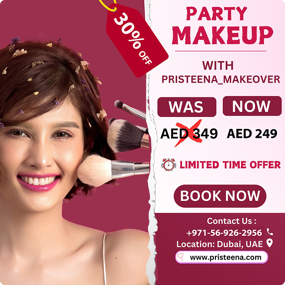Special party makeup offer with glamorous look