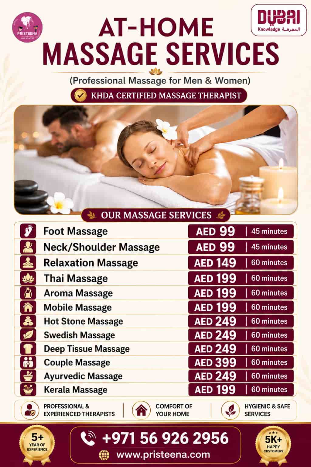 massage services at home images
